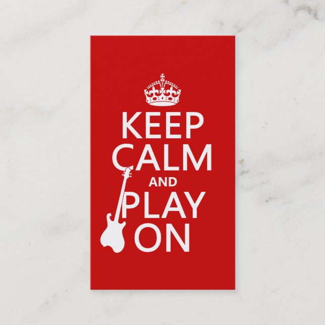 Carte De Visite Gardez le calme et le jeu sur (guitare) (toute (Devant)