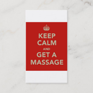 Carte De Visite gardez le calme et obtenez un massage