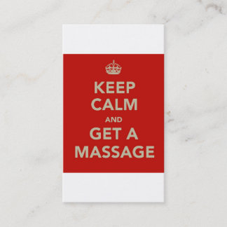 Carte De Visite gardez le calme et obtenez un massage