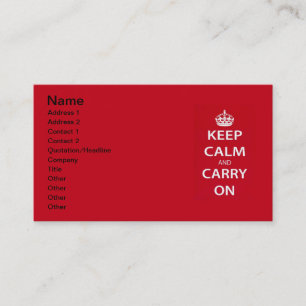 Carte De Visite Gardez votre calme et continuez