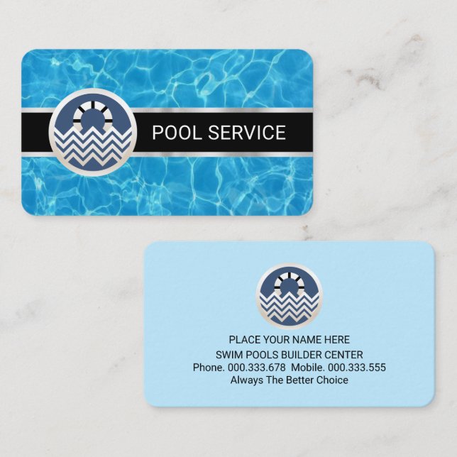 Carte De Visite Gardien de piscines à la surface de l'eau (Devant / Derrière)