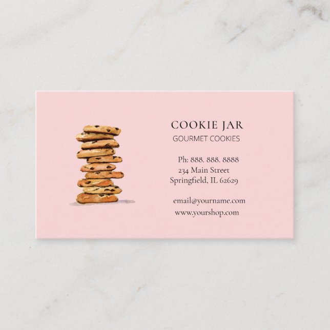 Carte De Visite Gâteau au chocolat à l'eau Bakery  (Devant)