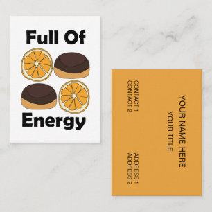 Carte De Visite Gâteau au Chocolat et Orange Jaffa Plein d'Énergie