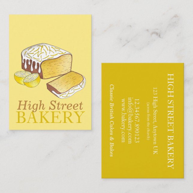 Carte De Visite Gâteau au citron confit boulangerie boulangerie pâ (Devant / Derrière)