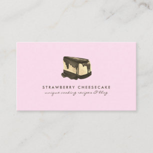 Carte De Visite Gâteau au fromage à tranche rose Pâtisserie aux fr