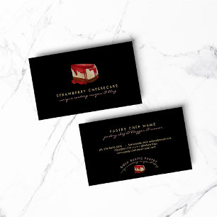 Carte De Visite Gâteau au fromage Pâtisserie aux fraises Dessert