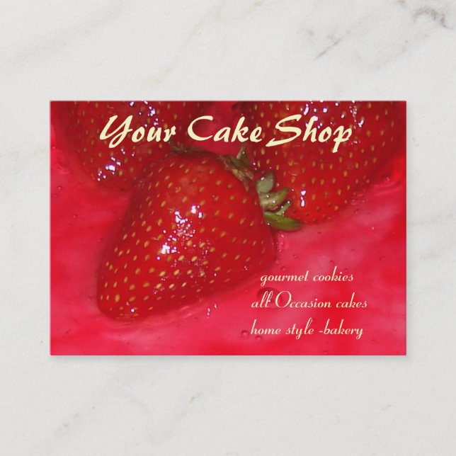 Carte De Visite gâteau aux fraises (Devant)