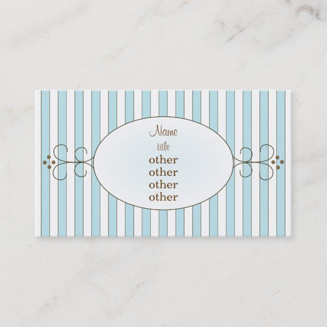 Carte De Visite Gâteau Bleu Fancy (Devant)