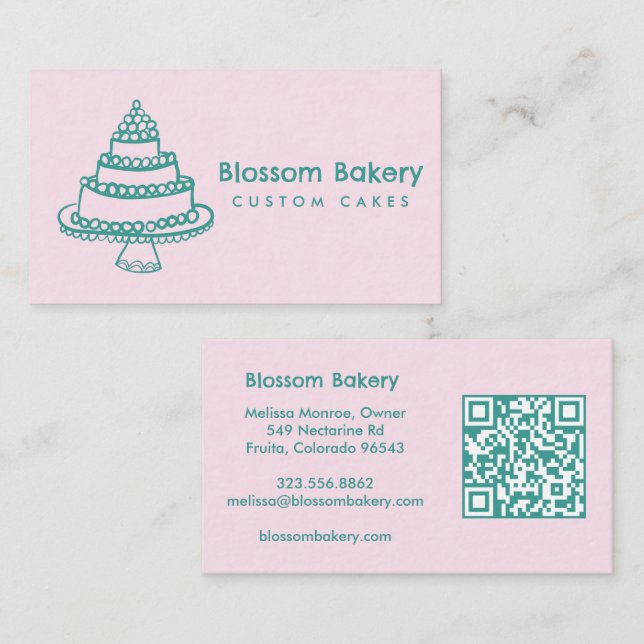 Carte de visite gâteau boulangerie dessert traiteu (Devant / Derrière)