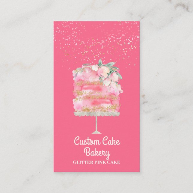 Carte De Visite Gâteau Boulangerie Pâtisserie Pâtisserie Pink Spar (Devant)
