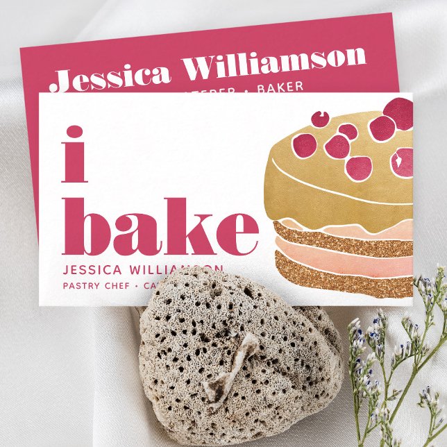 Carte De Visite Gâteau Bourgogne Rouge Or Pâtisserie Chef Cuisine  (Créateur téléchargé)