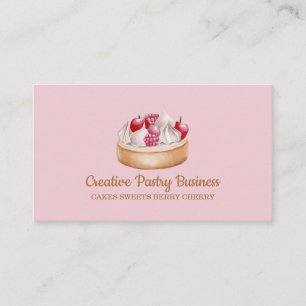 Carte De Visite Gâteau crème fouettée baie fruit sucré