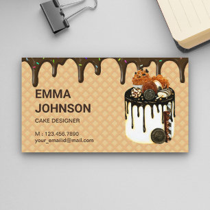 Carte De Visite Gâteau d'anniversaire en chocolat personnalisé Pât