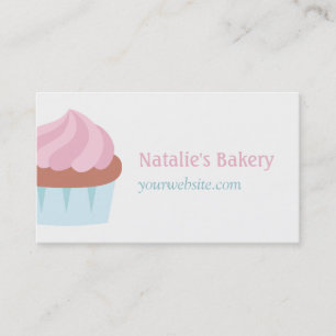 Carte De Visite Gâteau de boulangerie Cupcake Glaçage Rose Pastel