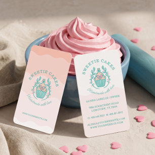 Carte De Visite Gâteau de Cupcake de boulangerie de style floral B