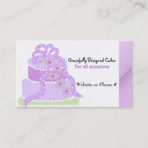 Carte De Visite Gâteau de designer à ruban violet