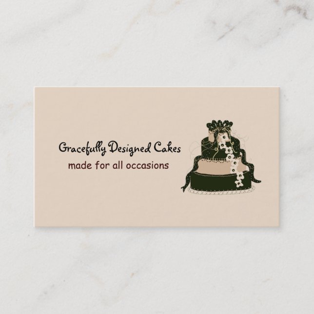 Carte De Visite Gâteau de designer au chocolat élégant (Devant)