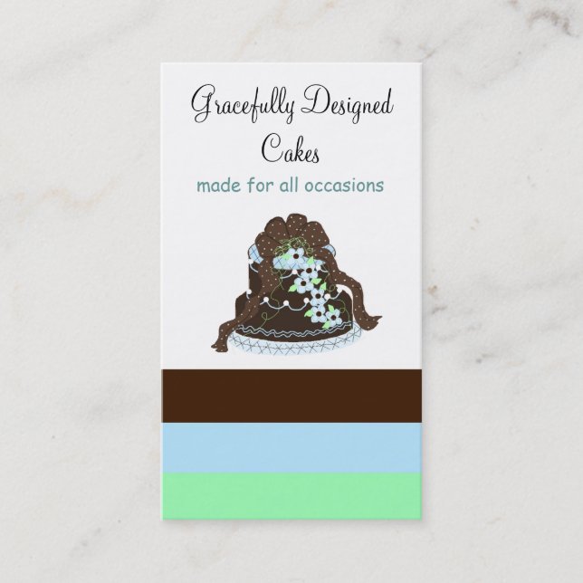 Carte De Visite Gâteau de designer au chocolat et bleu (Devant)