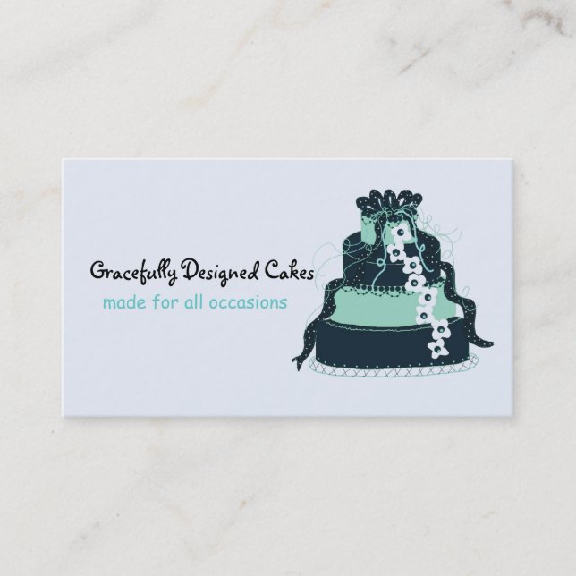 Carte De Visite Gâteau de designer élégant (Devant)