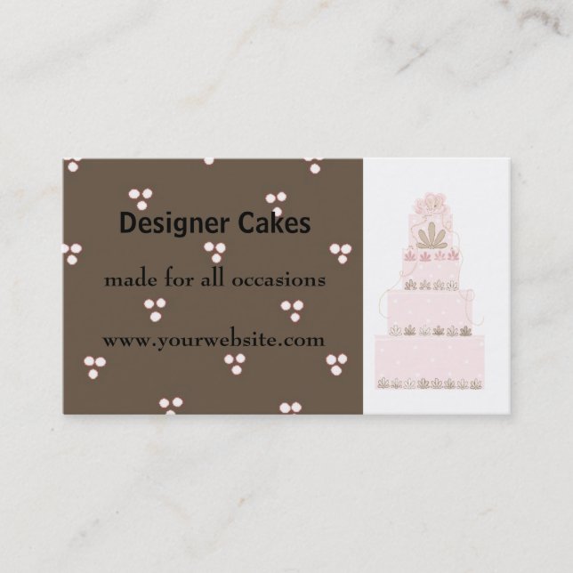Carte De Visite Gâteau de designer rose et chocolat (Devant)