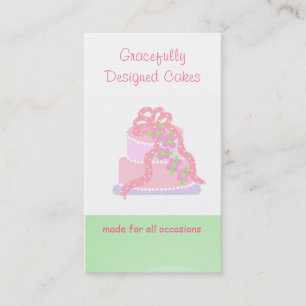 Carte De Visite Gâteau de designer rose et vert