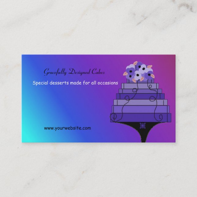 Carte De Visite Gâteau de designer violet (Devant)