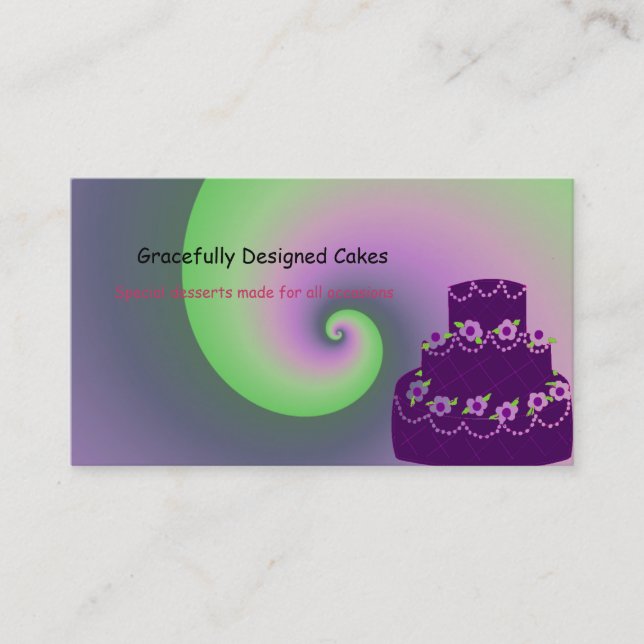 Carte De Visite Gâteau de designer violet (Devant)