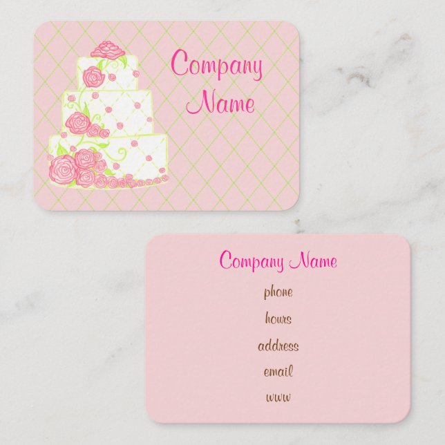 Carte de visite gâteau de mariage (Devant / Derrière)