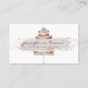Carte De Visite Gâteau de mariage Boho Chic avec paillettes