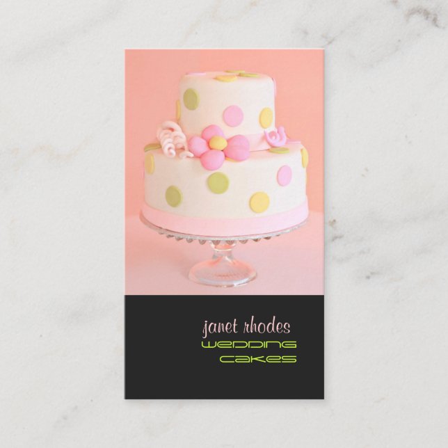 Carte De Visite Gâteau de mariage rose Pretty in Pink (Devant)