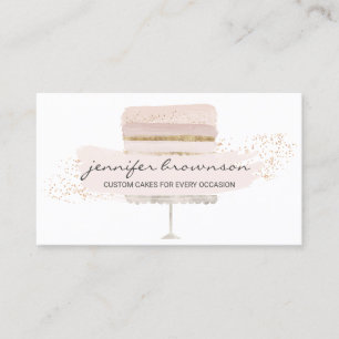 Carte De Visite Gâteau de mariage rose rose logo occasion fête suc
