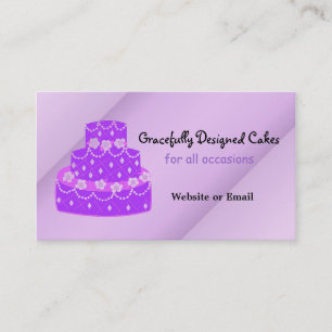 Carte De Visite Gâteau de mariage violet Designer