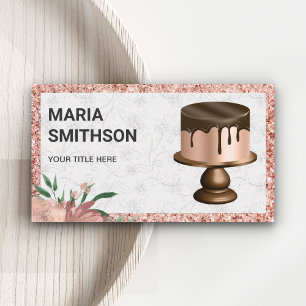 Carte De Visite Gâteau de pâtisserie aux gouttes de chocolat paill