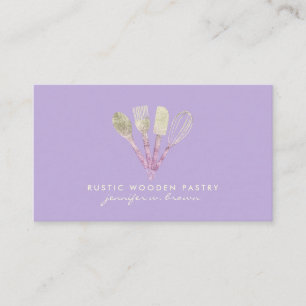 Carte De Visite Gâteau de pâtisserie de logo de base violet Brilla