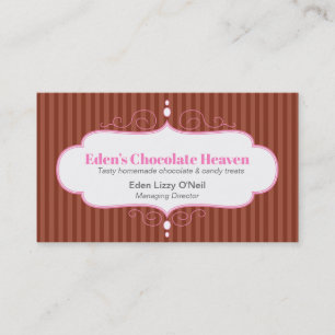 Carte De Visite Gâteau décoratif rayé de chocolat blanc