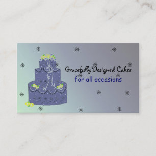 Carte De Visite Gâteau Designer Bleu Marine