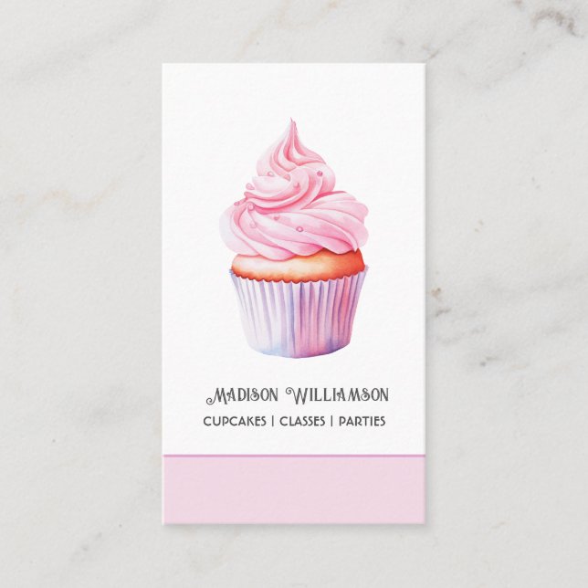 Carte De Visite Gâteau en Cup Bakery | Cuisinier Boulanger Traiteu (Devant)