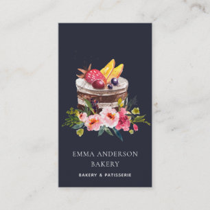 CARTE DE VISITE GÂTEAU FLORAL DE LA MARINE PATISSERIE CUPCAKE BAKE