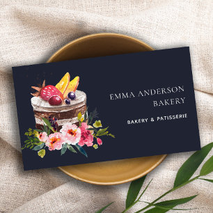 CARTE DE VISITE GÂTEAU FLORAL DE LA MARINE PATISSERIE CUPCAKE BAKE