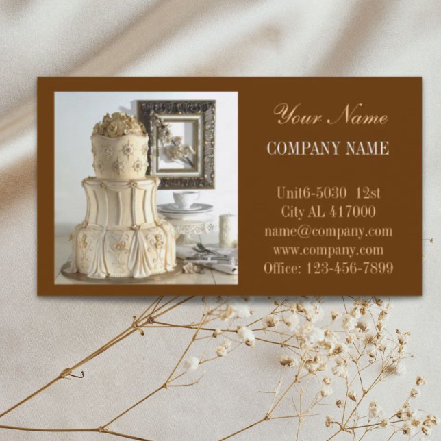 Carte De Visite gâteau mariage décorateur pâtisserie pâtisserie de (dessert bakery cake decorator wedding cake business card)