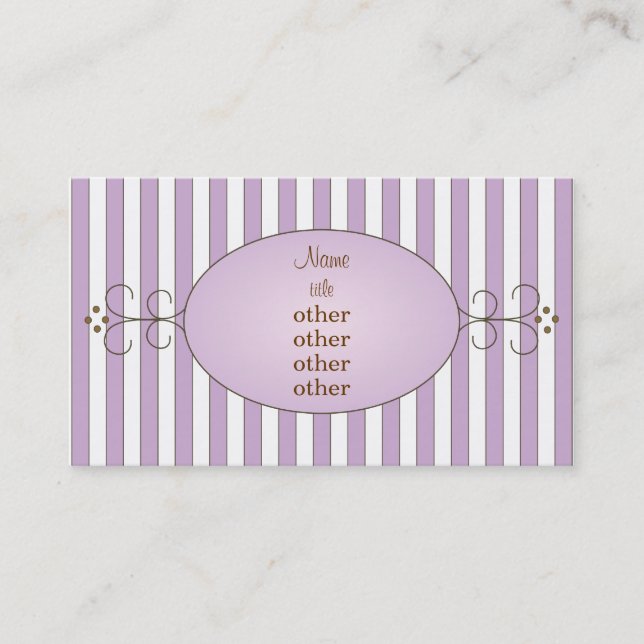 Carte De Visite Gâteau mauve (Devant)