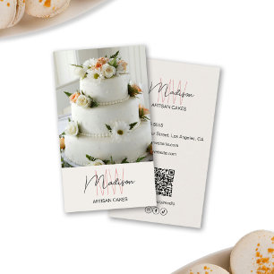 Carte De Visite Gâteau Monogram Logo Bakery