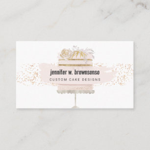 Carte De Visite Gâteau Rose Fleur Pâtisserie Boulangerie Patisseri