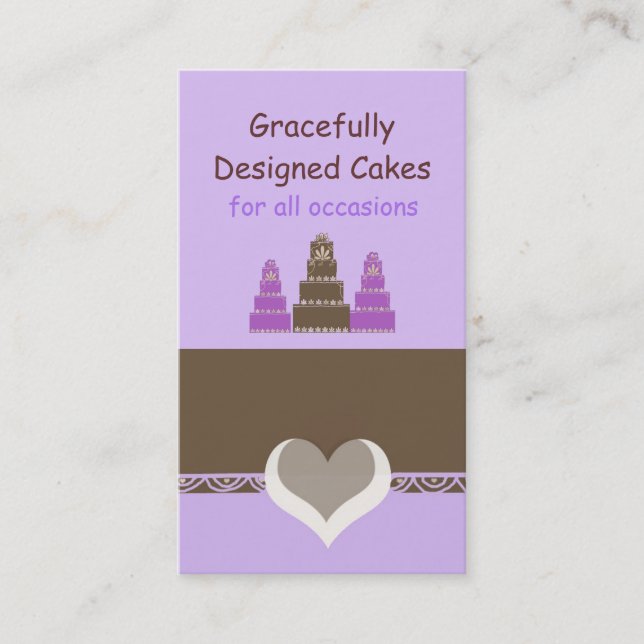 Carte De Visite Gâteaux de créateurs/Pâtisserie - Violet (Devant)