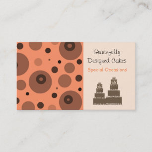 Carte De Visite Gâteaux de designer abstraits orange et marron