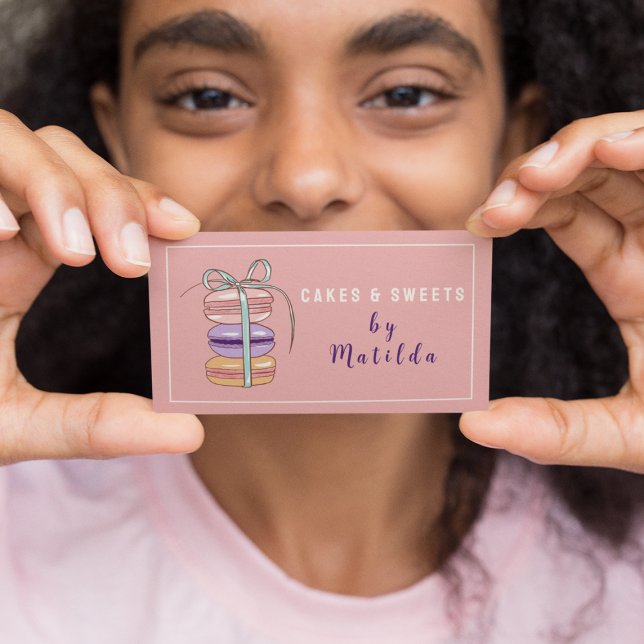 Carte De Visite Gâteaux et sucreries Chef Produits cuits Macaron r (Créateur téléchargé)