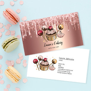 Carte De Visite Gâteaux & Sucreries Cupcake Boulangerie Maison Or