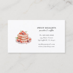 Carte De Visite Gaufres aquarelle petit déjeuner Boulangerie