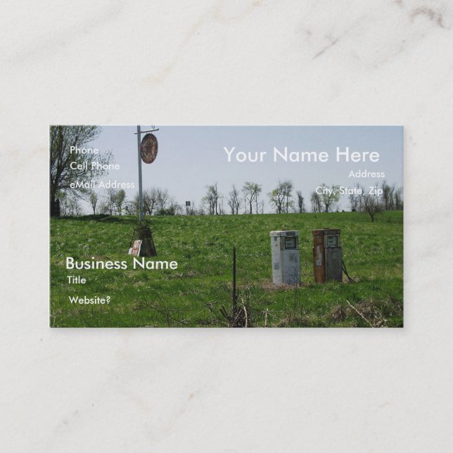 Carte De Visite Gaz sur l'itinéraire 66 (Devant)