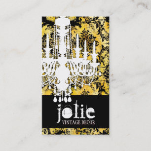 Carte De Visite GC  Jolie Chandelier Bee Damask